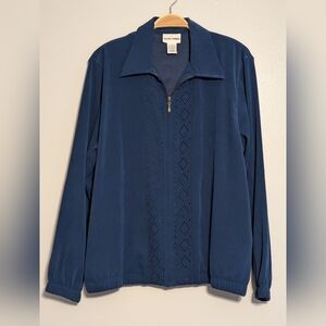 Alfred Dunner Dark Blue Zip Closure Jacket, Sz 12